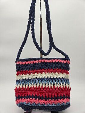 Croft & Barrow Red, White and Blue Woven Shoulder Crossbody Bag Purse